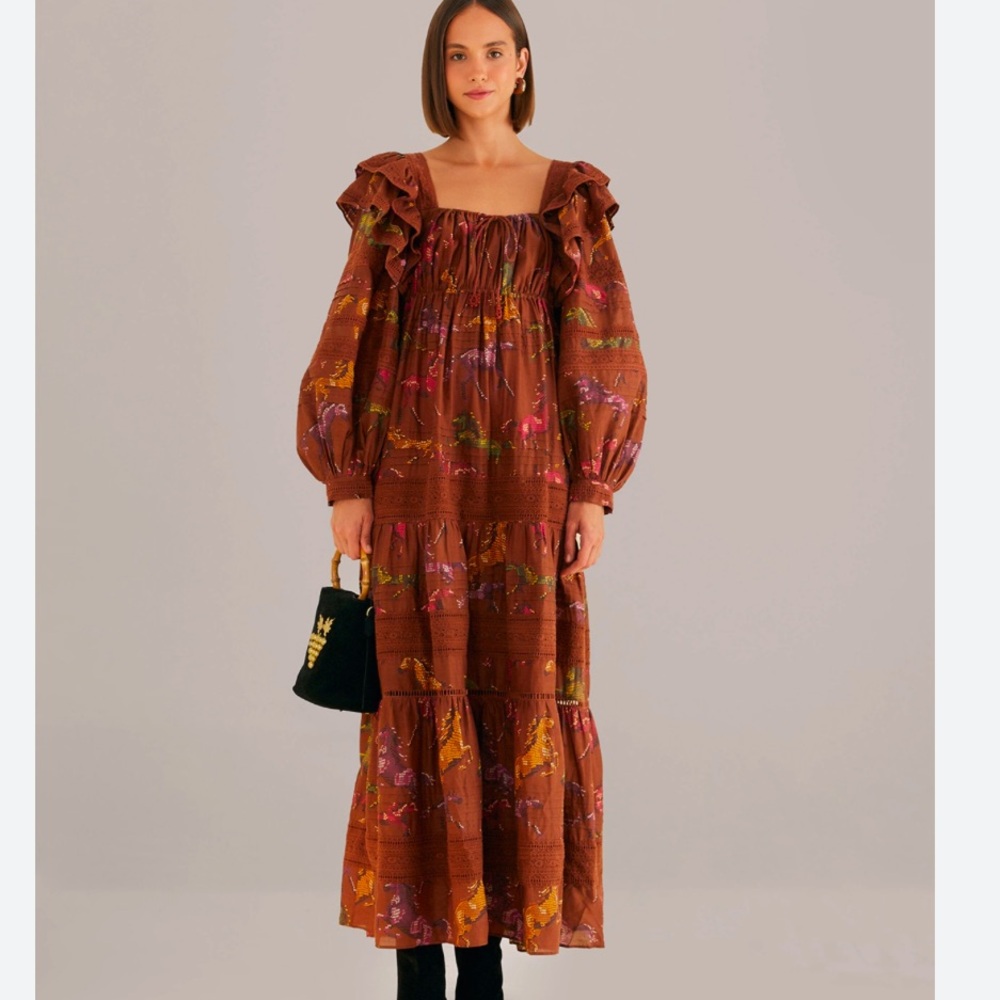 Farm Rio dotted horse maxi dress